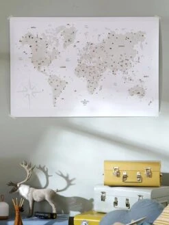 Affiche Carte Du Monde LES PETITES DATES Marron Imprimé - Les Petites Dates -Chambre Douillette Soldes affiche carte du monde les petites dates 4