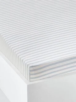 Drap-housse Bébé BABY FOX écru Rayures Bleu - Vertbaudet