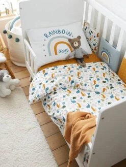 Housse De Couette Bébé MINI ZOO Blanc / Multicolore - Vertbaudet -Chambre Douillette Soldes housse de couette bebe mini zoo 3