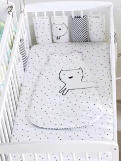 Lot De 2 Draps-housses Bébé En Jersey Extensible Imprimé étoiles Gris Chiné/blanc - Vertbaudet -Chambre Douillette Soldes lot de 2 draps housses bebe en jersey extensible imprime etoiles 2