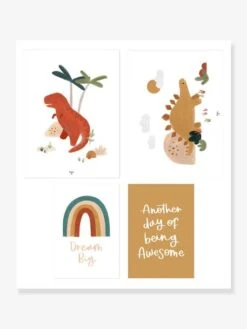 Lot De 4 Affiches Dinosaures Sunny LILIPINSO Multicolore - Lilipinso