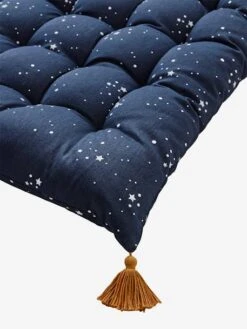 Matelas De Sol Avec Pompons Bleu Foncé - Vertbaudet -Chambre Douillette Soldes matelas de sol avec pompons 2