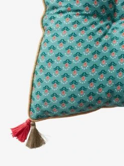 Matelas De Sol Velours Eden India Vert / Rose - Vertbaudet -Chambre Douillette Soldes matelas de sol velours eden india 3