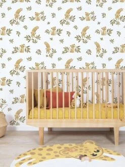 Papier Peint Léopard Savane Felidae LILIPINSO Ocre - Lilipinso -Chambre Douillette Soldes papier peint leopard savane felidae lilipinso 2