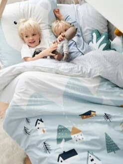 Parure Enfant Housse De Couette + Taie D'oreiller ALPIN Bleu - Vertbaudet -Chambre Douillette Soldes parure enfant housse de couette taie doreiller alpin 4