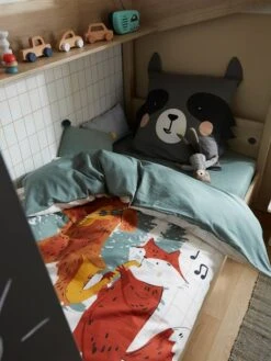 Parure Housse De Couette + Taie D'oreiller Enfant En Coton Bio* FOREST BAND écru / Multicolore - Vertbaudet -Chambre Douillette Soldes parure housse de couette taie doreiller enfant en coton bio forest band 5