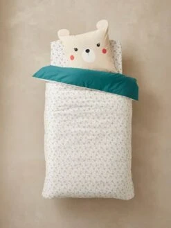 Parure Housse De Couette + Taie D'oreiller Enfant En Coton Bio* NATURE SAUVAGE Bleu - Vertbaudet -Chambre Douillette Soldes parure housse de couette taie doreiller enfant en coton bio nature sauvage 4