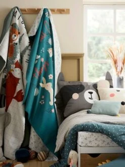 Parure Housse De Couette + Taie D'oreiller Enfant En Coton Bio* NATURE SAUVAGE Bleu - Vertbaudet -Chambre Douillette Soldes parure housse de couette taie doreiller enfant en coton bio nature sauvage 5