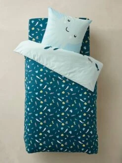 Parure Housse De Couette + Taie D'oreiller Enfant FONDS MARINS Bleu - Vertbaudet -Chambre Douillette Soldes parure housse de couette taie doreiller enfant fonds marins 3