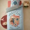 Parure Housse De Couette + Taie D'oreiller Enfant GIPSY ROULOTTE Bleu - Vertbaudet