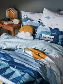 Parure Housse De Couette + Taie D'oreiller Enfant SUR LES RAILS Vert - Vertbaudet -Chambre Douillette Soldes parure housse de couette taie doreiller enfant sur les rails 5