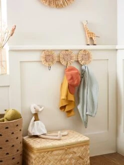 Patère Lions En Raphia Bois/raphia - Vertbaudet -Chambre Douillette Soldes patere lions en raphia 2