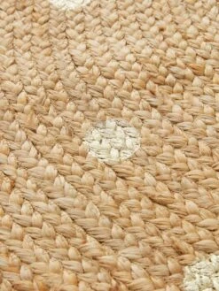 Tapis Jute à Pois Dorés Beige Clair Uni Avec Decor - Vertbaudet -Chambre Douillette Soldes tapis jute a pois dores 3
